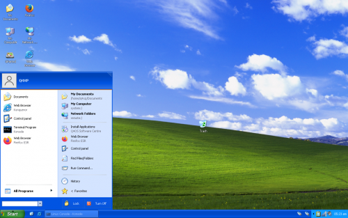 Desktop mit Startmenue im Windows XP Design